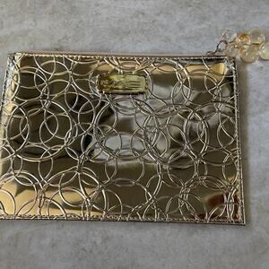 MAC Gold cosmetic pouch NEW